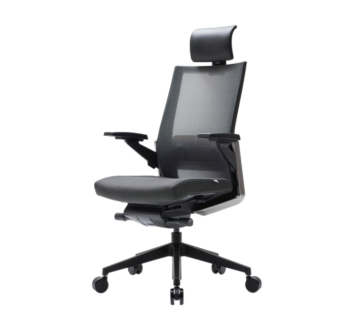 T80 Premium Ergonomic Office Chair (Black Frame / Dark Gray Seat)