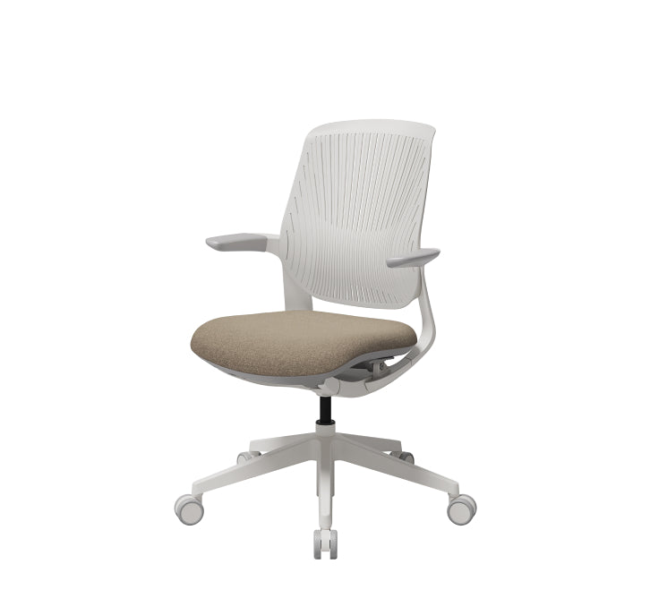 T25 Small Ergonomic Office Chair (White Plastic Back, Ash Green Seat)