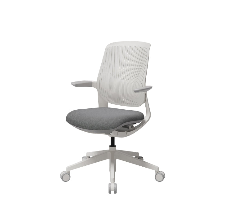 T25 Small Ergonomic Office Chair (White Mesh Back, Blue Seat)